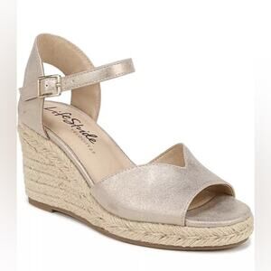 NEW Life Stride Women's Metallic Wedge Sandals 9.5